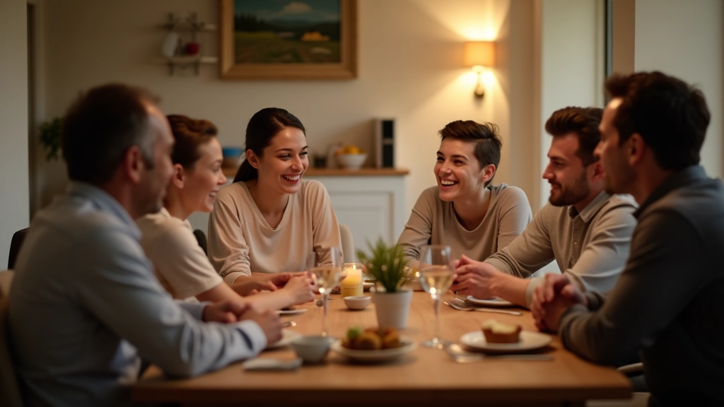 Famiglia italiana riunita in atmosfera serena