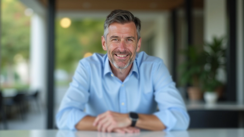 Persona che comunica con fiducia, mantenendo contatto visivo e postura aperta durante conversazione