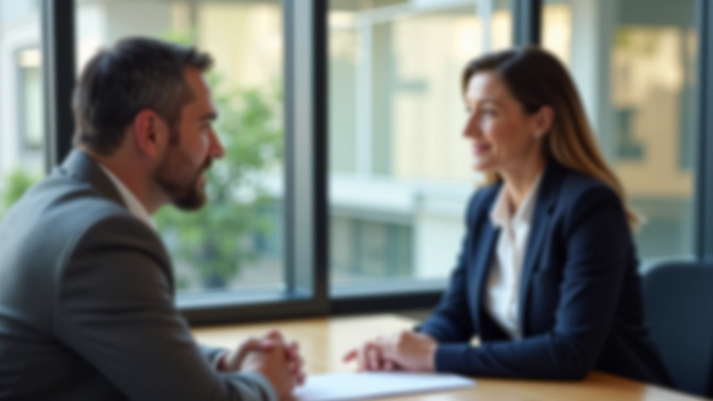 Due professionisti in riunione che hanno una conversazione seria ma rispettosa, ufficio moderno, espressioni concentrate