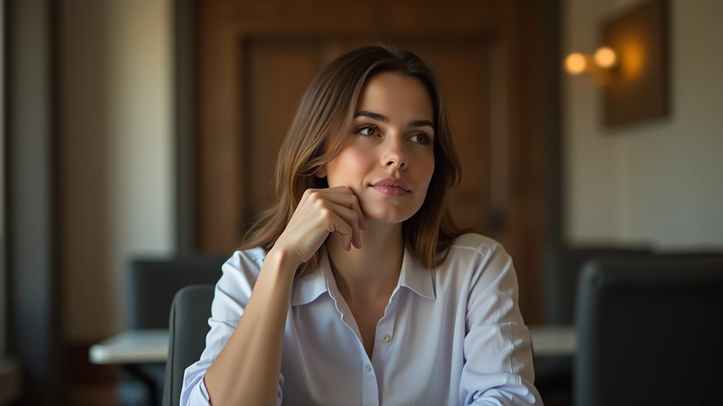 Persona che esprime dubbio e tensione interiore durante una conversazione difficile